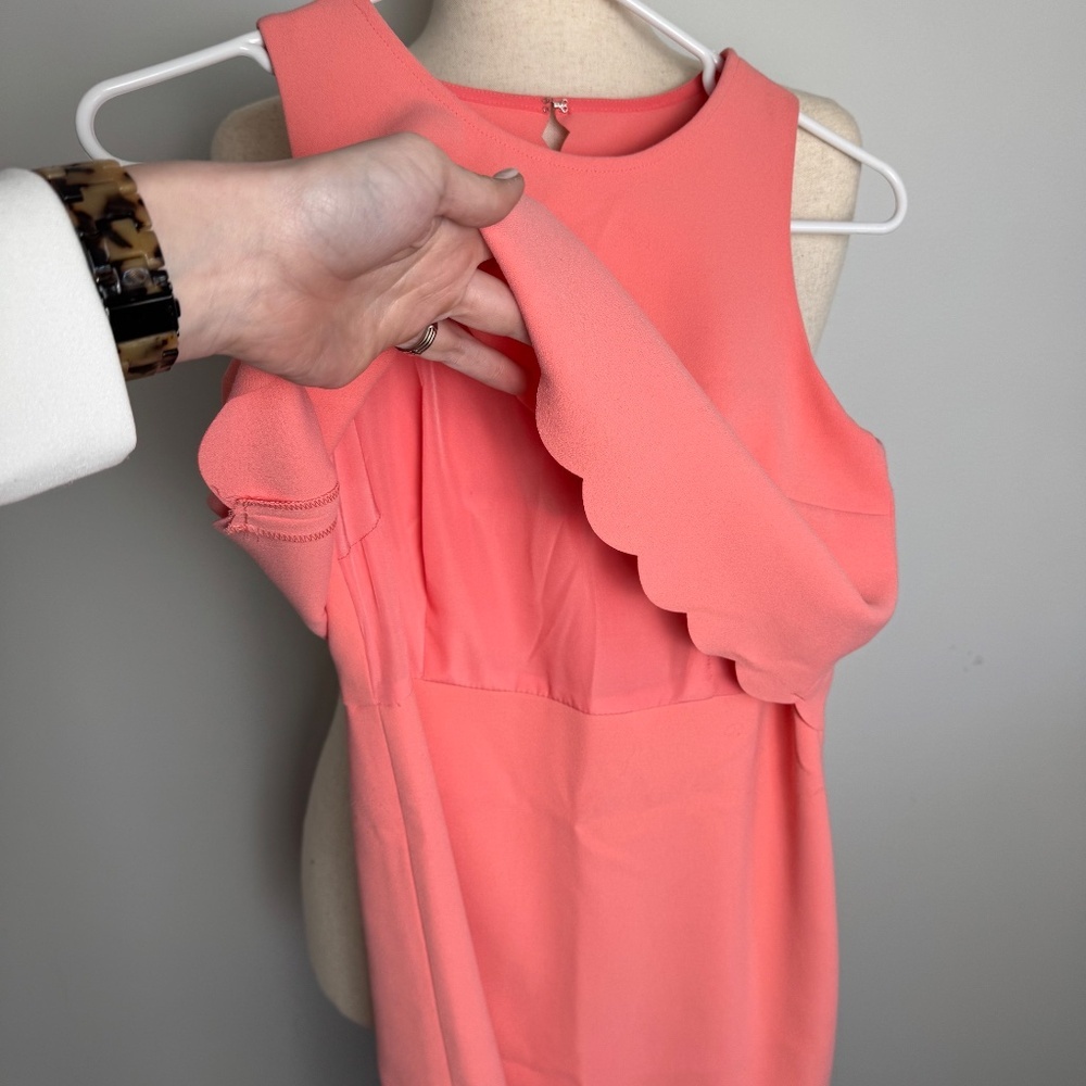Loft Scalloped Coral Dress - Picture 7 of 8